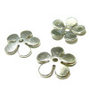 PAX 20 coupelles calottes caps Fleur métal couleur Argent Antique P10402