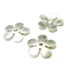 Coupelles Calottes Fleur 21mm – Métal Argent Platine