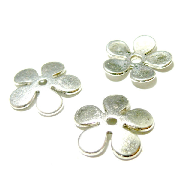 Coupelles Calottes Fleur 21mm – Métal Argent Platine