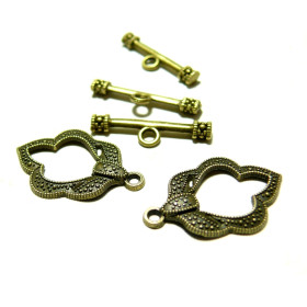 Set de fermoirs Toggle, laiton finition Bronze