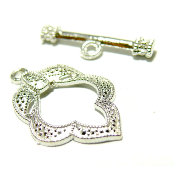 Set de fermoirs Toggle, laiton finition Argent Platine