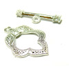 Set de fermoirs Toggle, laiton finition Argent Platine