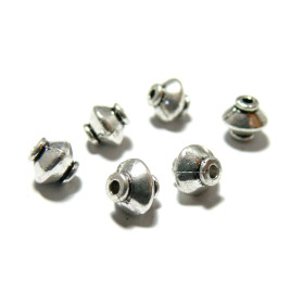 2A1418 intercalaires Toupie 7mm vieil argent pour création de collier