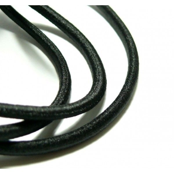 cordon élastique  noir pour création collier