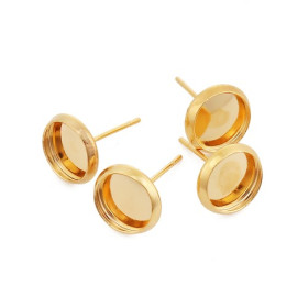 S11129868 PAX 10 Supports de Boucle d'oreille puce 8mm cuivre couleur DORE
