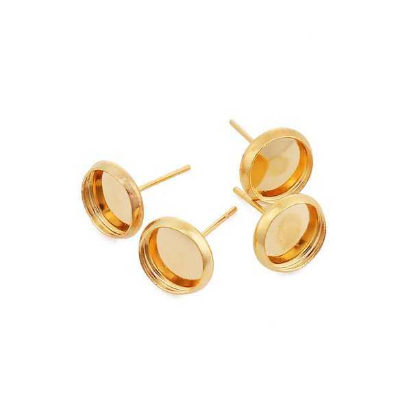 S11129868 PAX 10 Supports de Boucle d'oreille puce 8mm cuivre couleur DORE