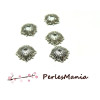 10 apprêts  coupelles coquille calottes Fleurs 10mm  ref130 Vieil argent 