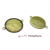 10 pendentifs connecteur rond 25mm Bronze plateau ID29675 pour création de bijoux 