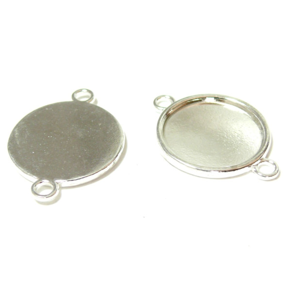PAX 20 Supports de PENDENTIF CONNECTEUR Qualité EXTRA 20mm ARGENT VIF S1127514