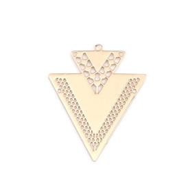 Estampes pendentif Géométrique Double Triangle de 40mm couleur Doré