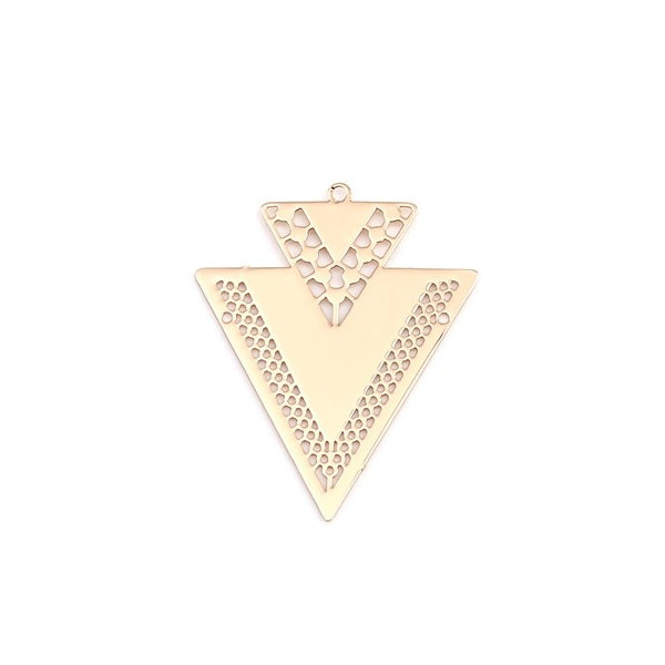 Estampes pendentif Géométrique Double Triangle de 40mm couleur Doré