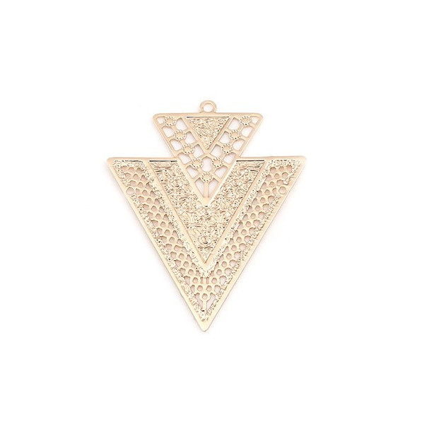 Estampes pendentif Géométrique Double Triangle de 40mm couleur Doré