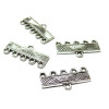 PAX 20 pendentifs multiconnecteur 2A3651 barre vague métal couleur Argent Antique