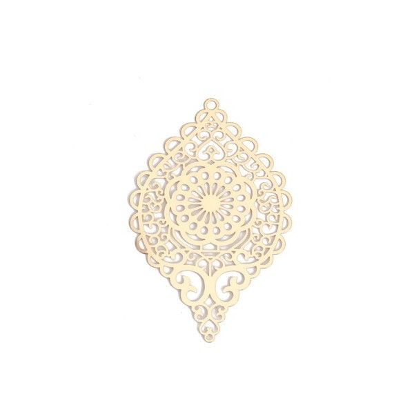 PS110143656 PAX 4 Estampes pendentif Losange Arabesque 58mm couleur Doré