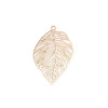 Estampes pendentif connecteur Feuille à nervures 37mm couleur Doré