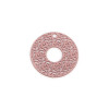 PS110239152 PAX 10 Estampes pendentifs Cercle multi Roses 15mm couleur Rose