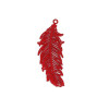 PS110239147 PAX 10 Estampes pendentifs Feuilles Ajourées 34mm métal couleur Rouge
