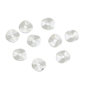 perles intercalaire RONDELLES 6mm metal couleur ARGENT VIF