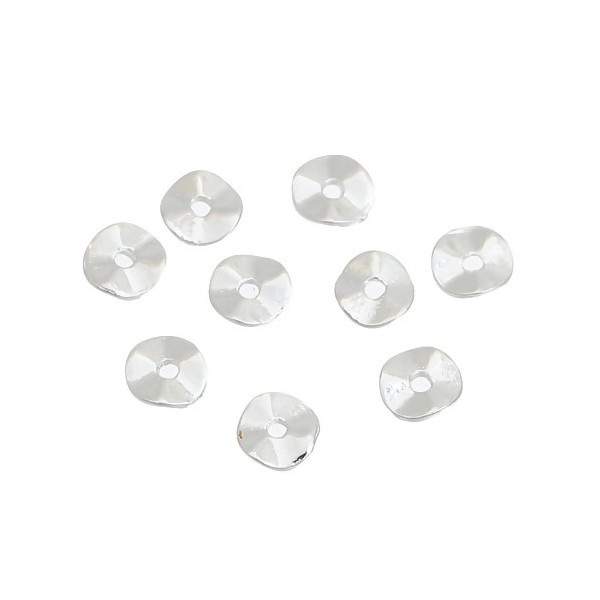 perles intercalaire RONDELLES 6mm metal couleur ARGENT VIF