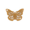 PS110239004 PAX 10 Estampes pendentifs Papillon Filigrane 19mm métal couleur Moutarde