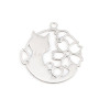 Estampes pendentifs Chat et Fleur Filigrane 14mm métal couleur Doré