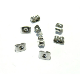 Embouts Poussoirs Papillon, bouchons , fermois pour Boucle d'Oreille en Acier Inoxydable Argent