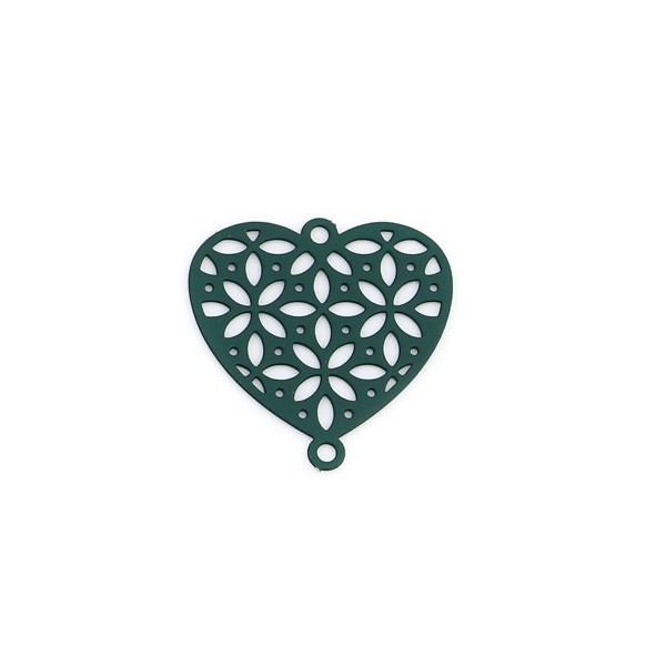 Estampes connecteur Coeur Ajouré métal couleur Vert