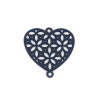 PS110239131 PAX 5 Estampes connecteur Coeur Ajouré métal couleur Bleu Foncé