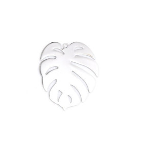 Estampes Feuille Montserrat 30mm métal couleur Argent Platine