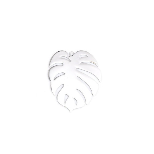 Estampes Feuille Montserrat 30mm métal couleur Argent Platine