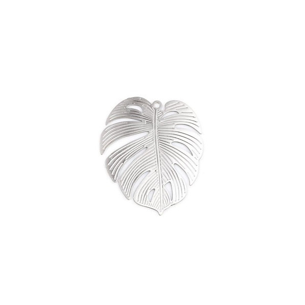 Estampes Feuille Montserrat 30mm métal couleur Argent Platine