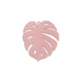 Estampes Feuille Montserrat 30mm métal couleur Rose
