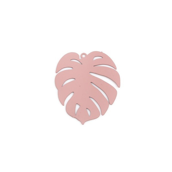 Estampes Feuille Montserrat 30mm métal couleur Rose