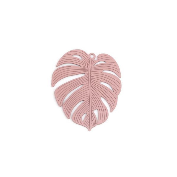 Estampes Feuille Montserrat 30mm métal couleur Rose
