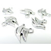 PAX 20 pendentifs Oiseau BRPP0007 métal couleur Argent Antique