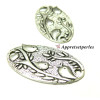 Apprêts: 2  breloques pendentifs  connecteurs 3 oiseaux  Viel argent ref 86 