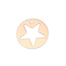 Estampes Étoile dans Cercle 18mm – Métal Doré