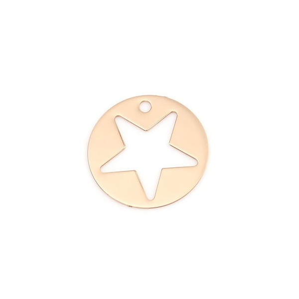 Estampes Étoile dans Cercle 18mm – Métal Doré