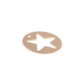 Estampes Étoile dans Cercle 18mm – Métal Doré