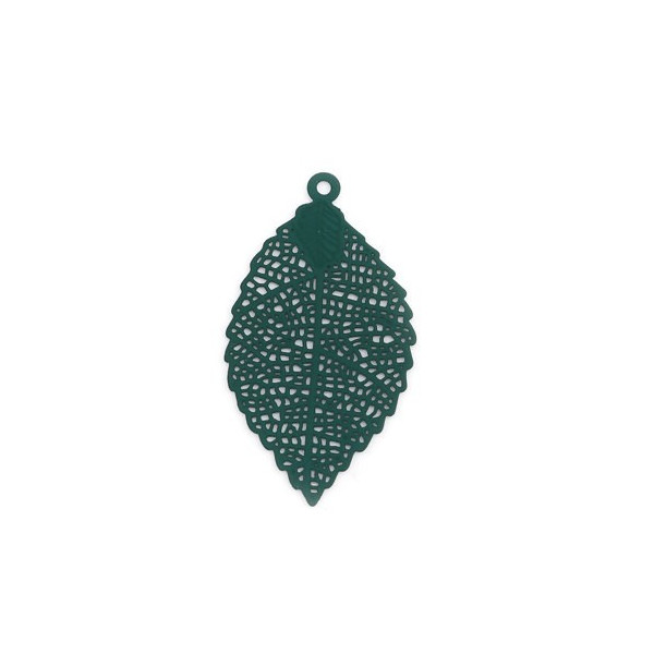 PS110239044 PAX 5 Estampes Grande feuille dentelle 39mm métal couleur Vert