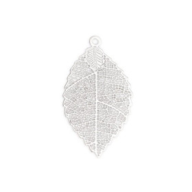 PS110239047 PAX 5 Estampes Grande feuille dentelle 39mm métal couleur Argent Platine
