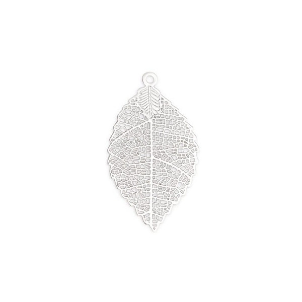 PS110239047 PAX 5 Estampes Grande feuille dentelle 39mm métal couleur Argent Platine