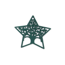 Estampes Arbre dans Etoile 20mm métal couleur Vert