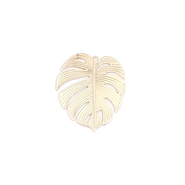 Estampes Feuille Montserrat 30mm métal couleur Dore