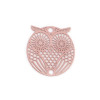 PS110239140 PAX 10 Estampes Connecteur Hibou Chouette 19mm métal couleur Rose