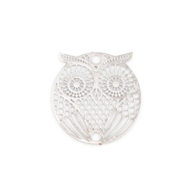 Estampes Connecteur Hibou Chouette 19mm – Métal Argent Platine