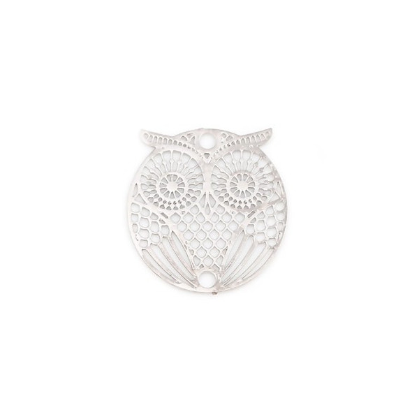 Estampes Connecteur Hibou Chouette 19mm – Métal Argent Platine