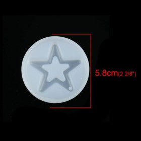 PS110116798 PAX 1 Moule en Silicone pendentif Etoile 58mm utilisation FIMO RESINE 