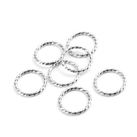 Connecteurs Anneaux Fermés Torsadés 16mm – Métal Argent Platine