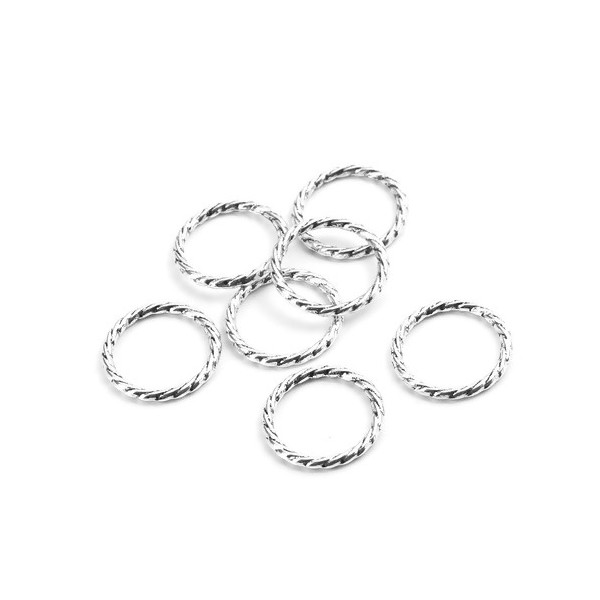 Connecteurs Anneaux Fermés Torsadés 16mm – Métal Argent Platine